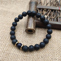 Fortune Jewel Lava Rock Goldstone Blue Sandstone Healing Bracelet