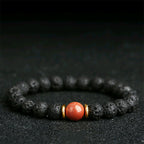 Fortune Jewel Lava Rock Goldstone Blue Sandstone Healing Bracelet