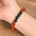 Fortune Jewel Various Crystals Cube Amethyst Lava Rock Support Bracelet