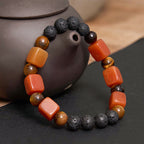 Fortune Jewel Various Crystals Cube Amethyst Lava Rock Support Bracelet