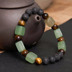 Fortune Jewel Various Crystals Cube Amethyst Lava Rock Support Bracelet