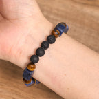 Fortune Jewel Various Crystals Cube Amethyst Lava Rock Support Bracelet