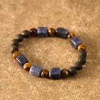Fortune Jewel Various Crystals Cube Amethyst Lava Rock Support Bracelet