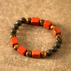Fortune Jewel Various Crystals Cube Amethyst Lava Rock Support Bracelet