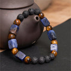 Fortune Jewel Various Crystals Cube Amethyst Lava Rock Support Bracelet