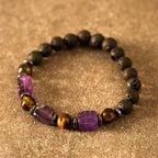 Fortune Jewel Various Crystals Lava Rock Calm Bracelet