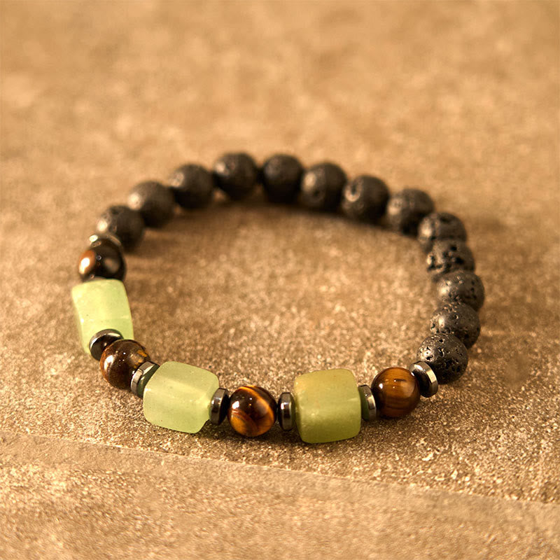 Fortune Jewel Various Crystals Lava Rock Calm Bracelet