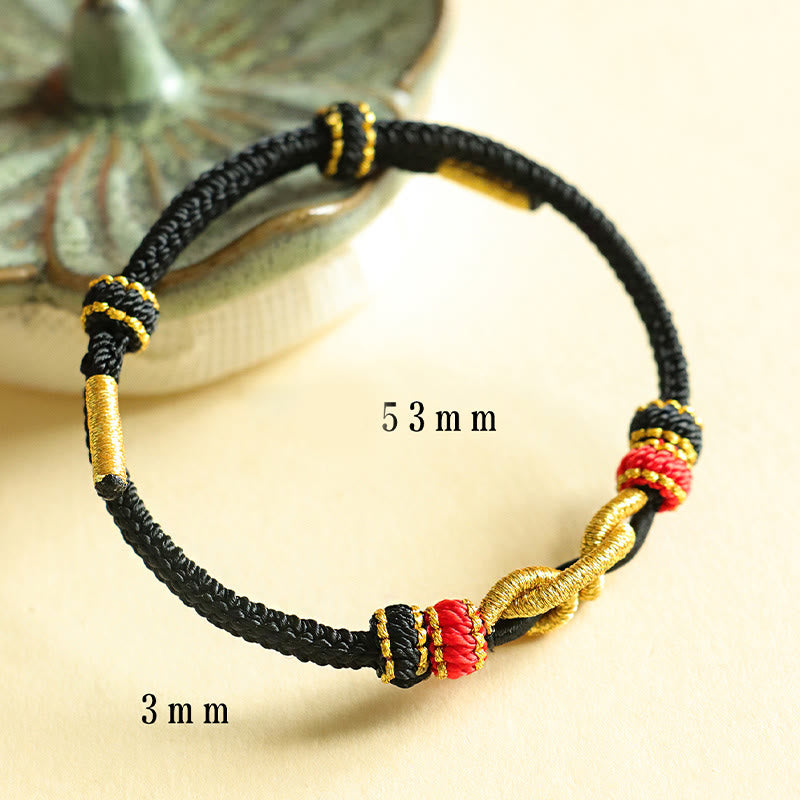 Fortune Jewel Handmade Ingot Pattern Braided String Protection Bracelet