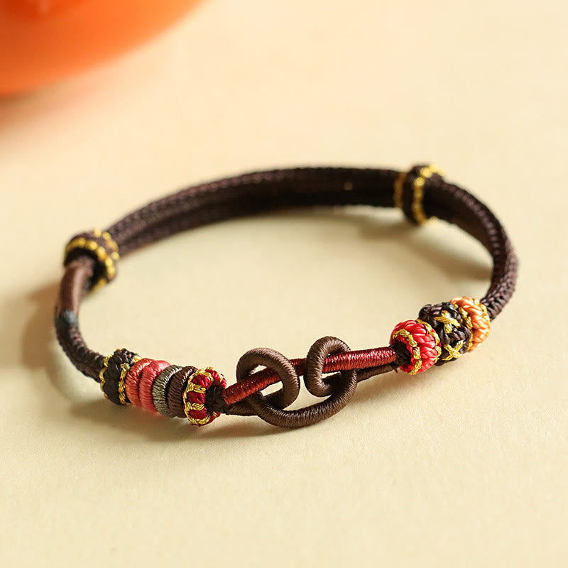 Fortune Jewel Handmade Ingot Pattern Braided String Protection Bracelet