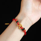 Fortune Jewel Handmade Ingot Pattern Braided String Protection Bracelet