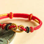 Fortune Jewel Handmade Ingot Pattern Braided String Protection Bracelet