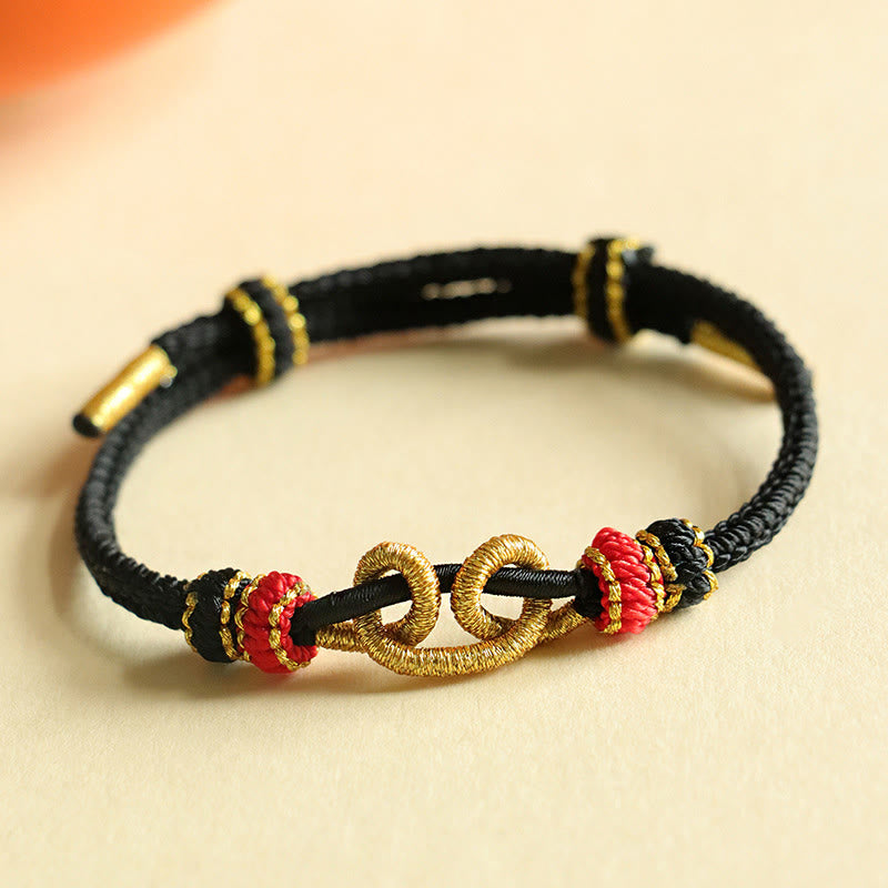 Fortune Jewel Handmade Ingot Pattern Braided String Protection Bracelet