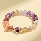 Fortune Jewel Various Crystal Pink Crystal Amethyst Year Of The Snake Lucky Bracelet