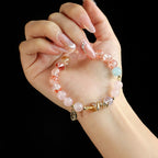 Fortune Jewel Various Crystal Pink Crystal Amethyst Year Of The Snake Lucky Bracelet
