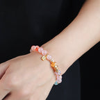 Fortune Jewel Various Crystal Pink Crystal Amethyst Year Of The Snake Lucky Bracelet