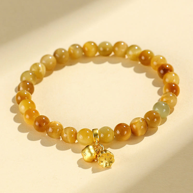 Fortune Jewel Tiger Eye Fu Character Bamboo Koi Fish Lotus Om Mani Padme Hum Protection Bracelet