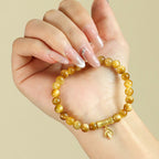 Fortune Jewel Tiger Eye Fu Character Bamboo Koi Fish Lotus Om Mani Padme Hum Protection Bracelet