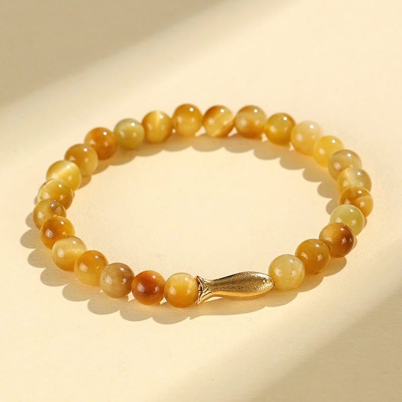 Fortune Jewel Tiger Eye Fu Character Bamboo Koi Fish Lotus Om Mani Padme Hum Protection Bracelet