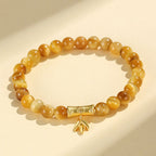 Fortune Jewel Tiger Eye Fu Character Bamboo Koi Fish Lotus Om Mani Padme Hum Protection Bracelet