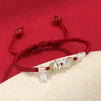 Fortune Jewel Hetian Jade Year of the Snake String Protection Braided Bracelet