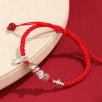 Fortune Jewel Hetian Jade Year of the Snake String Protection Braided Bracelet
