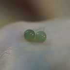 Fortune Jewel Round Jade Beaded Luck Stud Earrings