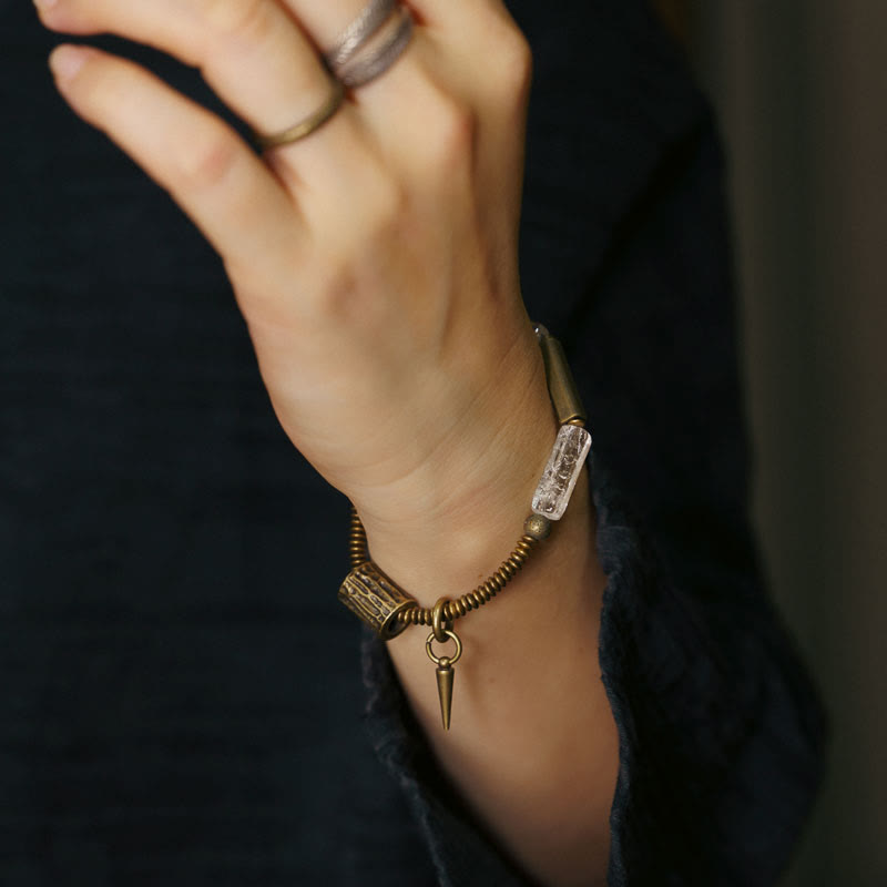 Fortune Jewel Copper Square White Crystal Luck Bracelet