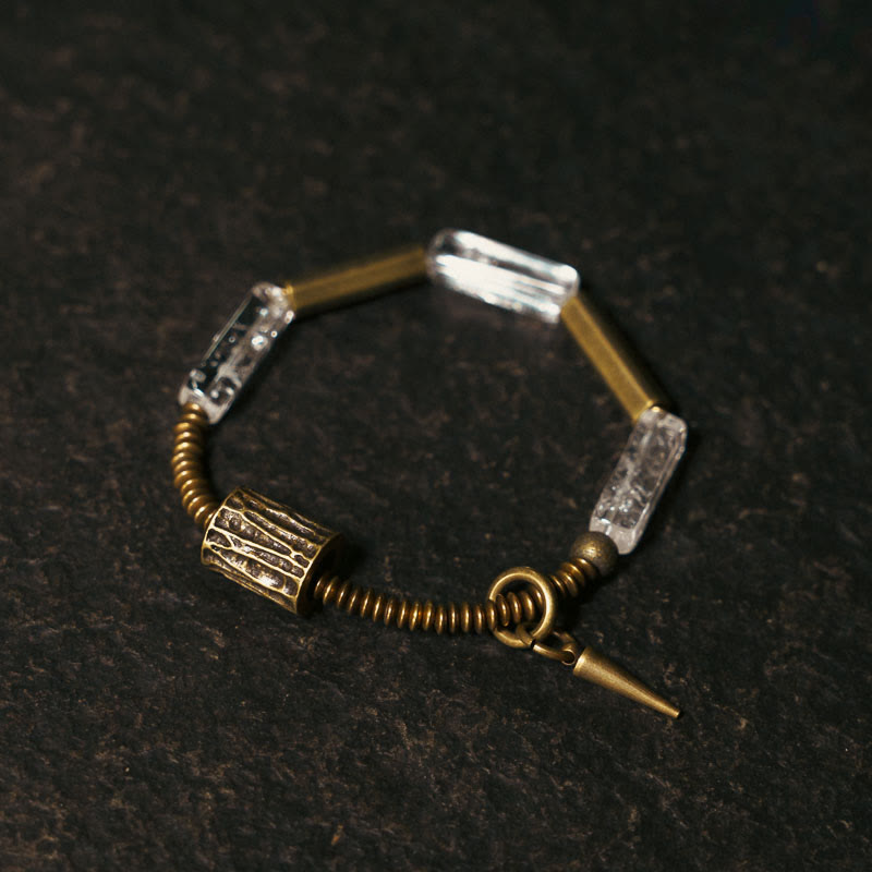 Fortune Jewel Copper Square White Crystal Luck Bracelet