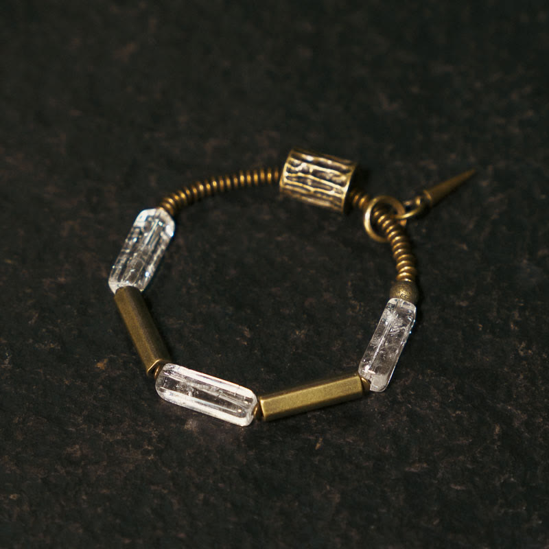 Fortune Jewel Copper Square White Crystal Luck Bracelet