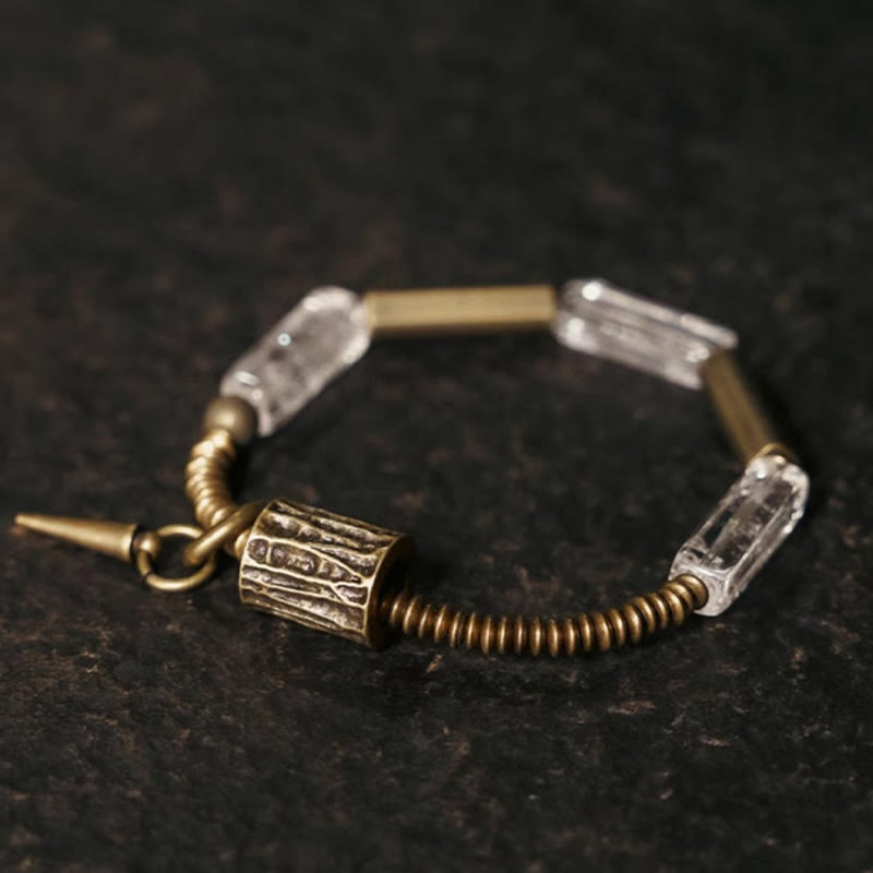 Fortune Jewel Copper Square White Crystal Luck Bracelet