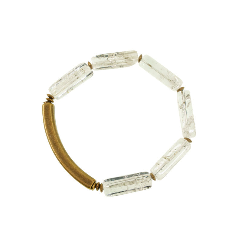 Fortune Jewel Square White Crystal Copper Luck Healing Bracelet