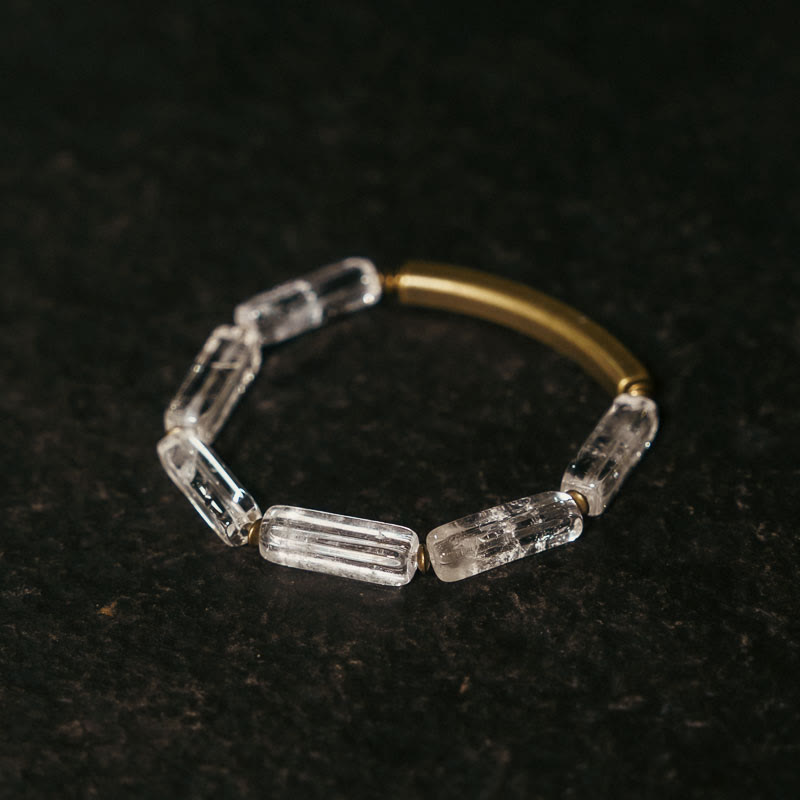 Fortune Jewel Square White Crystal Copper Luck Healing Bracelet