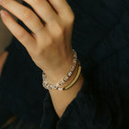 Fortune Jewel Square White Crystal Copper Luck Bracelet