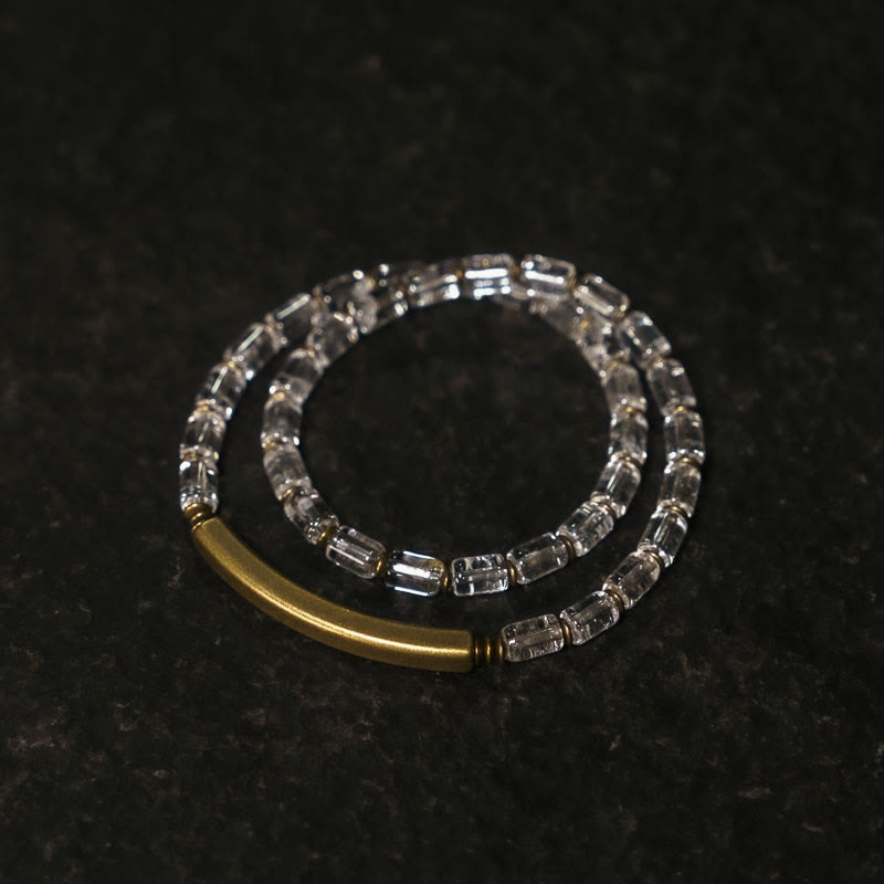 Fortune Jewel Square White Crystal Copper Luck Bracelet
