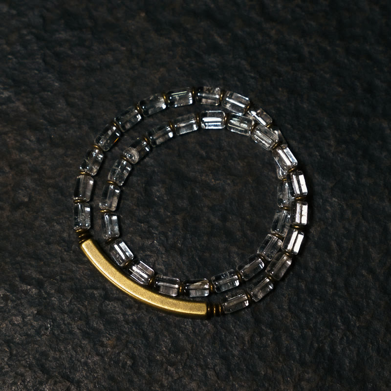 Fortune Jewel Square White Crystal Copper Luck Bracelet