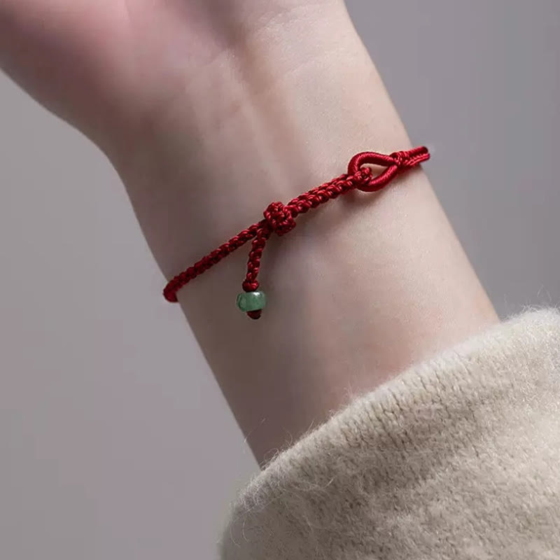 Fortune Jewel Red String Jade Connection Bracelet