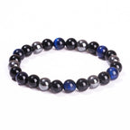 Fortune Jewel Natural Tiger's Eye Obsidian Hematite Positive Powerful Bracelet