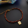 Fortune Jewel Red String Gold Plated Copper Good Luck Strength Bracelet