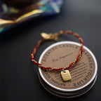 Fortune Jewel Red String Gold Plated Copper Good Luck Strength Bracelet