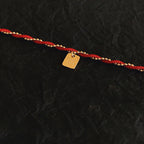 Fortune Jewel Red String Gold Plated Copper Good Luck Strength Bracelet