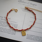 Fortune Jewel Red String Gold Plated Copper Good Luck Strength Bracelet