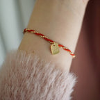 Fortune Jewel Red String Gold Plated Copper Good Luck Strength Bracelet