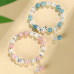 Fortune Jewel Chrysoberyl Cat's Eye Chalcedony Butterfly Love Bracelet