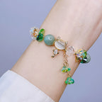 Fortune Jewel Amethyst Green Crystal Red Crystal Cat Balance Bracelet