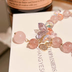 Fortune Jewel Strawberry Quartz Crystal Gourd Positive Bracelet