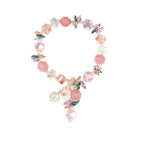 Fortune Jewel Pink Crystal Green Crystal White Crystal Flower Warmth Bracelet