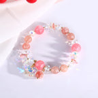 Fortune Jewel Strawberry Quartz White Crystal Pink Crystal Butterfly Love Bracelet