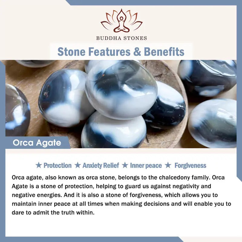 Fortune Jewel "May the Stars Guide Your Dreams" Orca Agate Bracelet Includes Gift Message Card Fortune Jewel