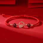 Fortune Jewel 925 Sterling Silver Hetian Jade Cinnabar Koi Fish Year Of Snake Red String Protection Braided Bracelet - Fortune Jewel