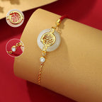 Fortune Jewel 925 Sterling Silver Hetian Jade Peace Buckle Fu Character Year Of Snake Red String Protection Braided Bracelet - Fortune Jewel
